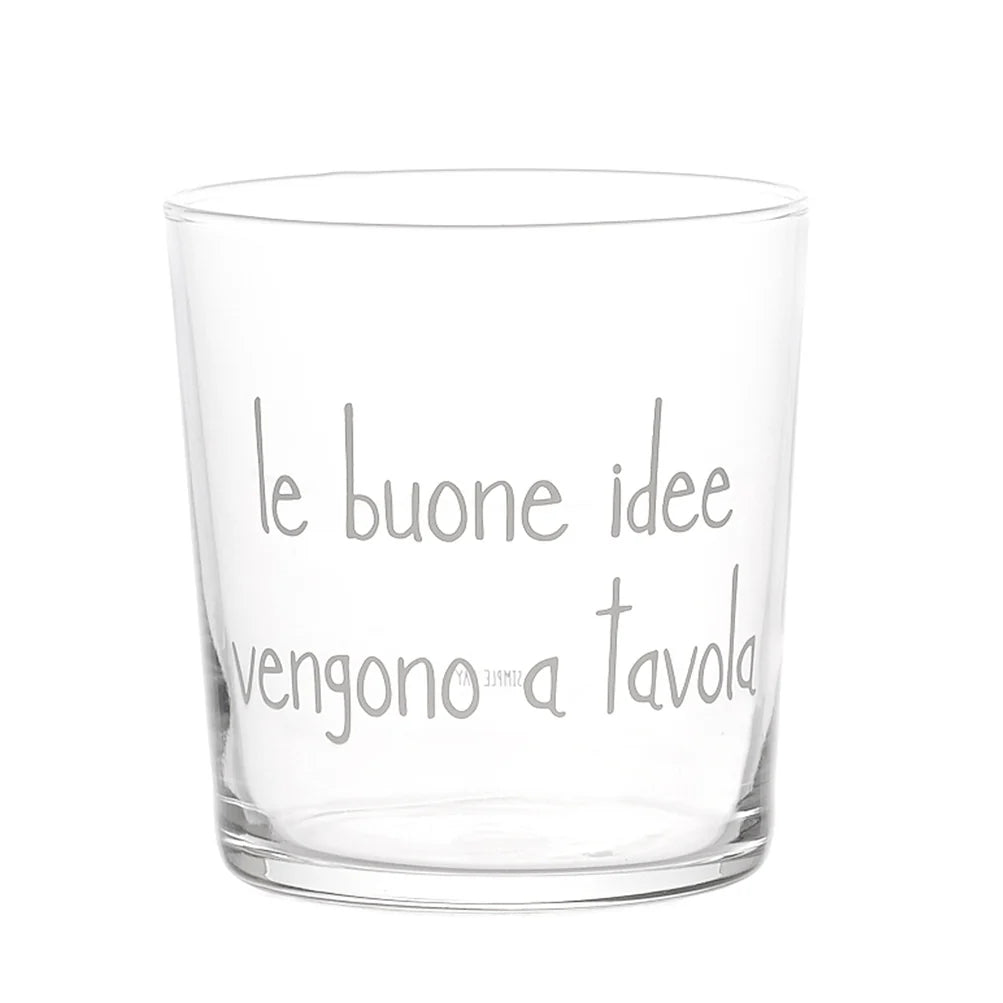 SET 6 BICCHIERI "LE BUONE IDEE VENGONO A TAVOLA"