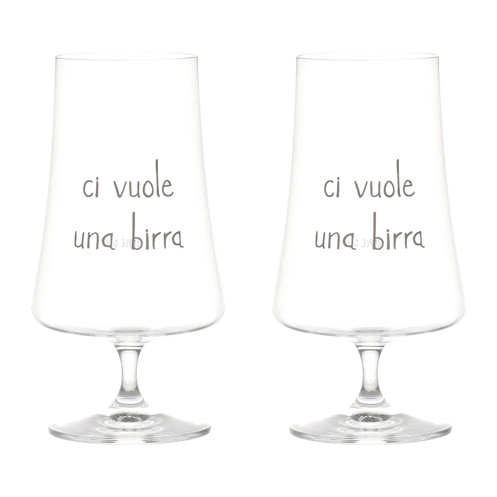 Set 2 Bicchieri birra Ci vuole una birra - 55cl - lista nozze