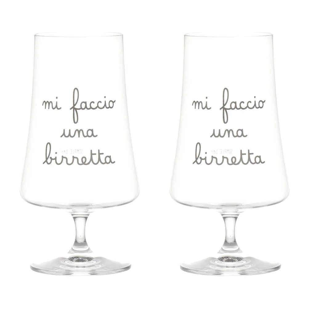 Set 2 Bicchieri birra Mi faccio una birretta - 55cl