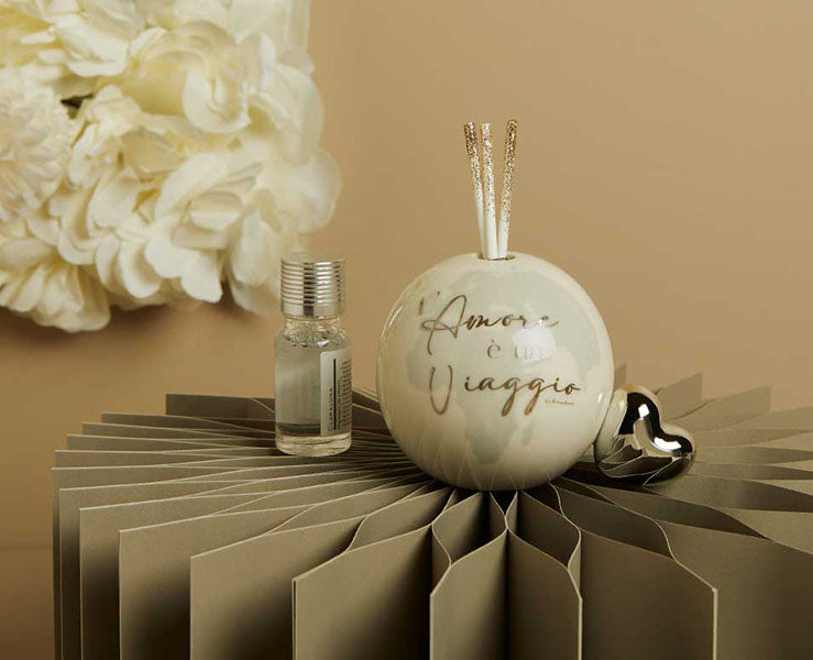 Diffusore Globo Piccolo con Cuore silver