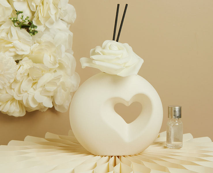 Cuore - Profumatore Bianco con Rosa