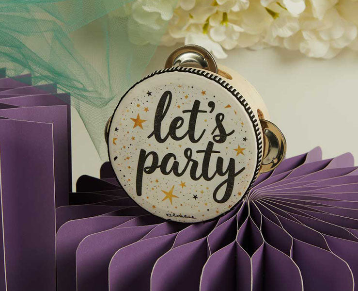 Tamburello Decorativo Let's Party Stelle Oro