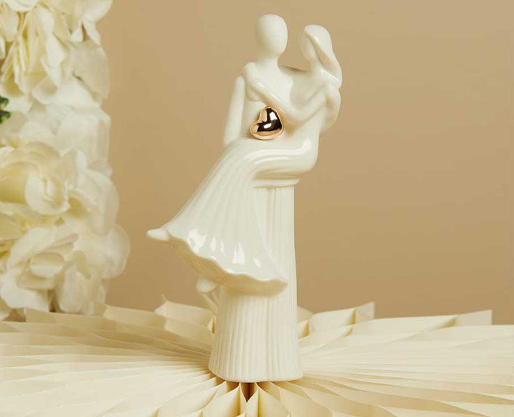 Coppia Sposi con Cuore Oro Rosa