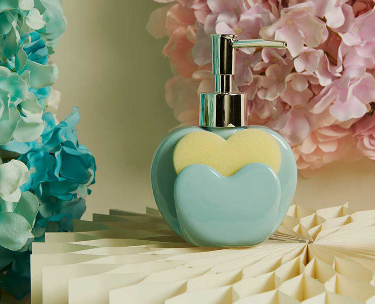 Dispenser Sapone azzurro con Spugna