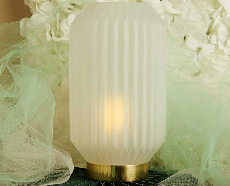 Lampada LED Grande Plissettata Bianca