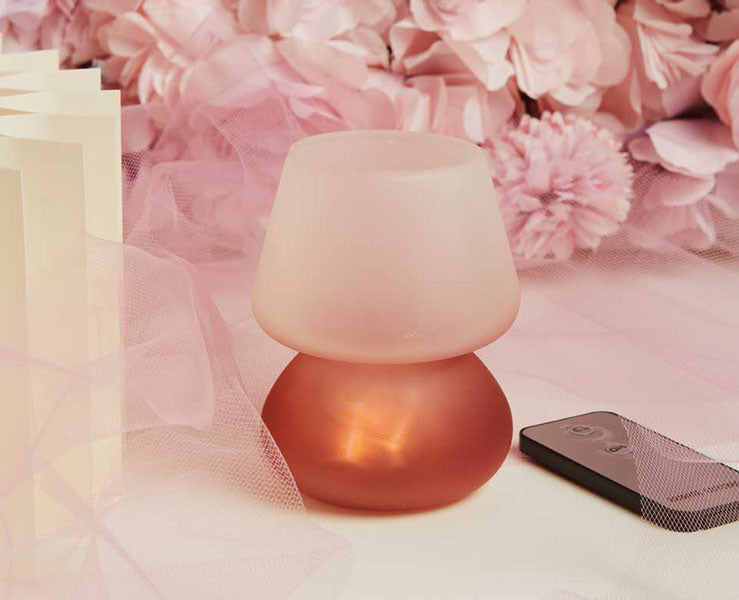 Lampada LED Ricaricabile Rosa A Fungo Luce Decorativa