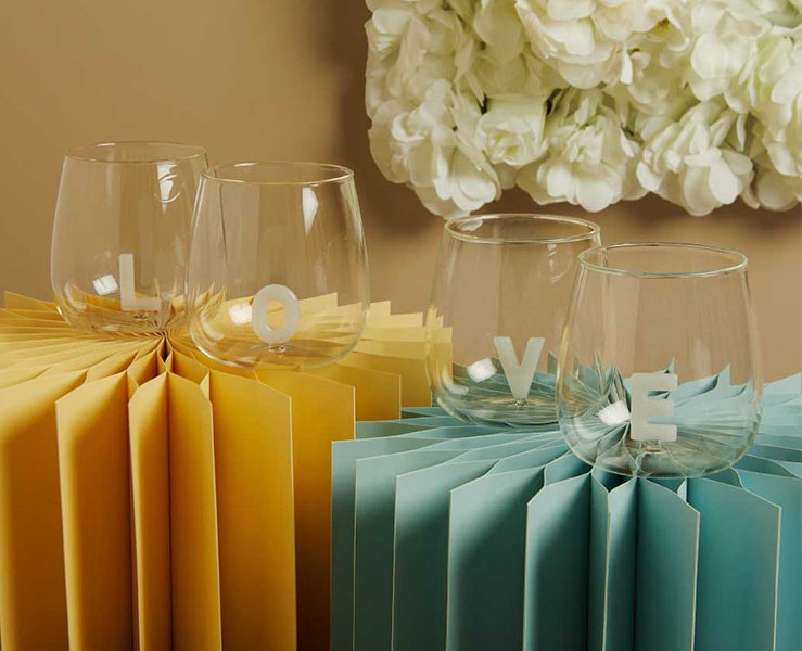 Set 4 Bicchieri Vetro Love