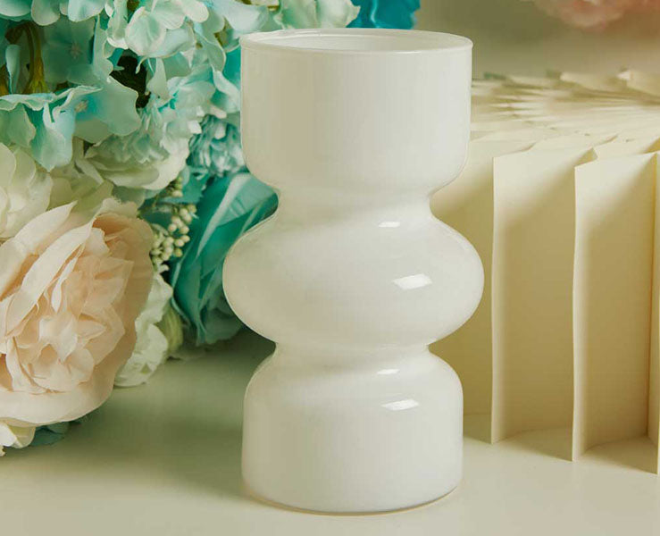 Vaso Tubo Bianco Vetro Design Opaco