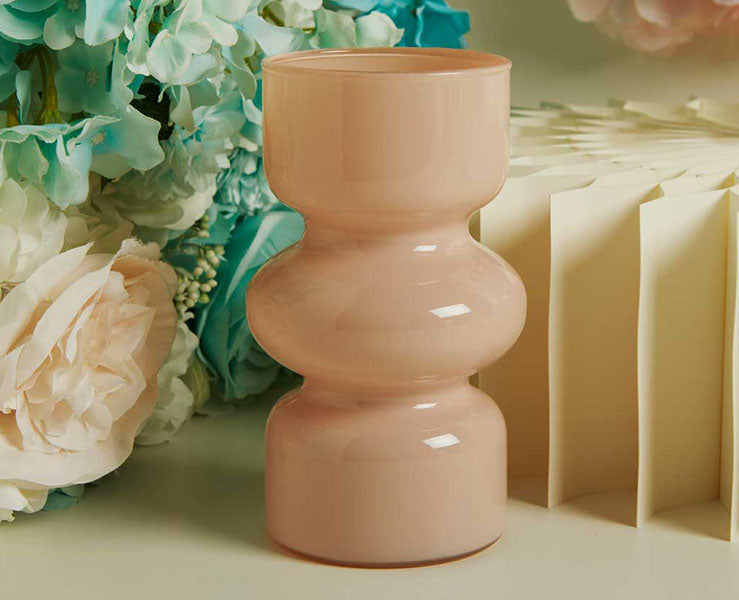 Vaso Tubo Rosa Vetro