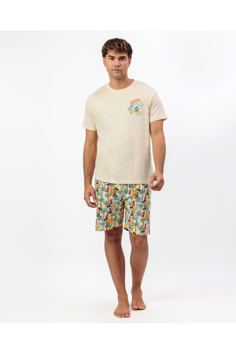 DISNEY Pigiama Surf Up a maniche corte per uomo CREMA