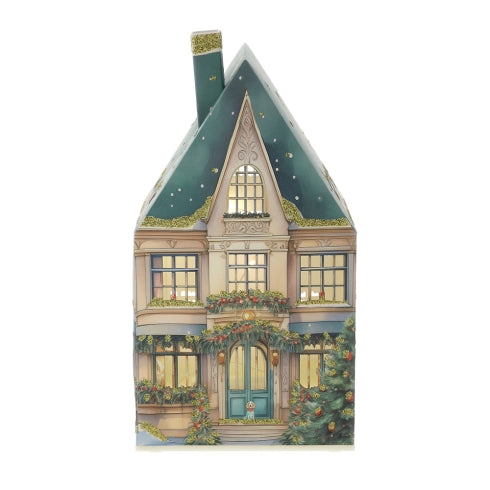 LAMPADA LED CASETTA IN CARTA CHRISTMAS COTTAGE VERDE