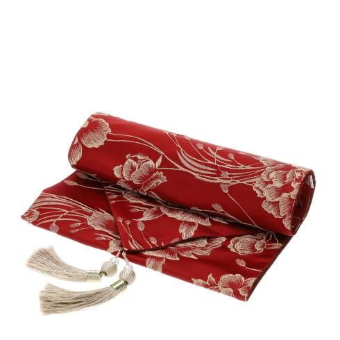 RUNNER JACQUARD ROSSO RILIEVO FLOREALE