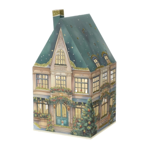 LAMPADA LED CASETTA IN CARTA CHRISTMAS COTTAGE VERDE