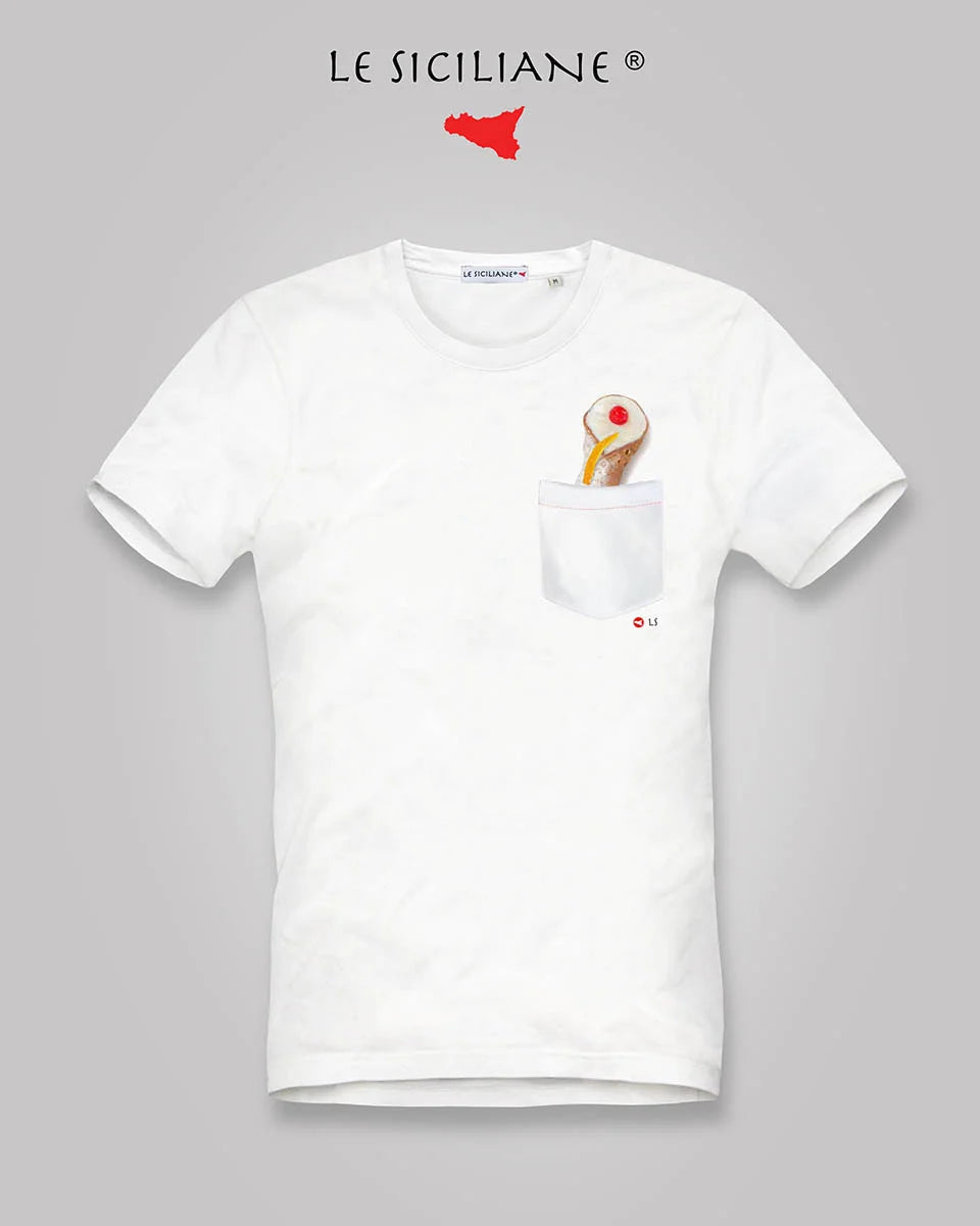 T-shirt con taschino “Cannolo”