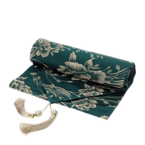 RUNNER JACQUARD VERDE RILIEVO FLOREALE