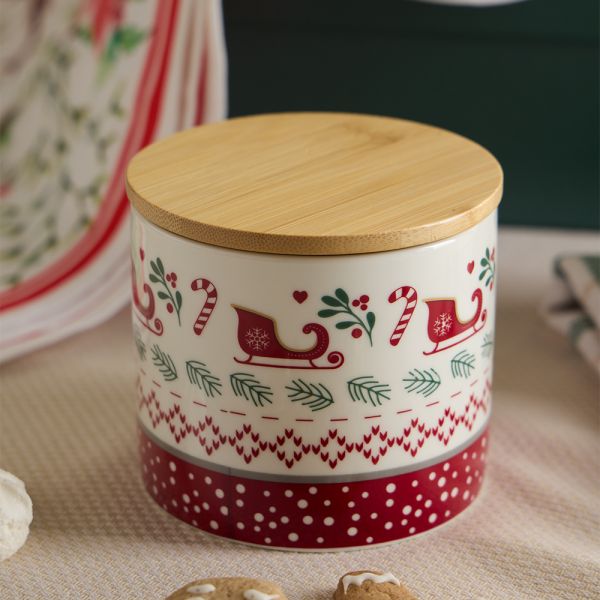 Barattolo Cucina Let It Snow Rosso