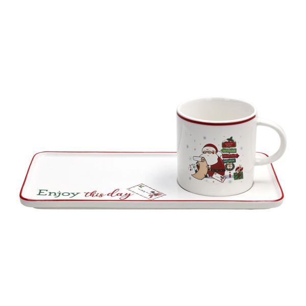 Set Tazza con vassoio Let It Snow