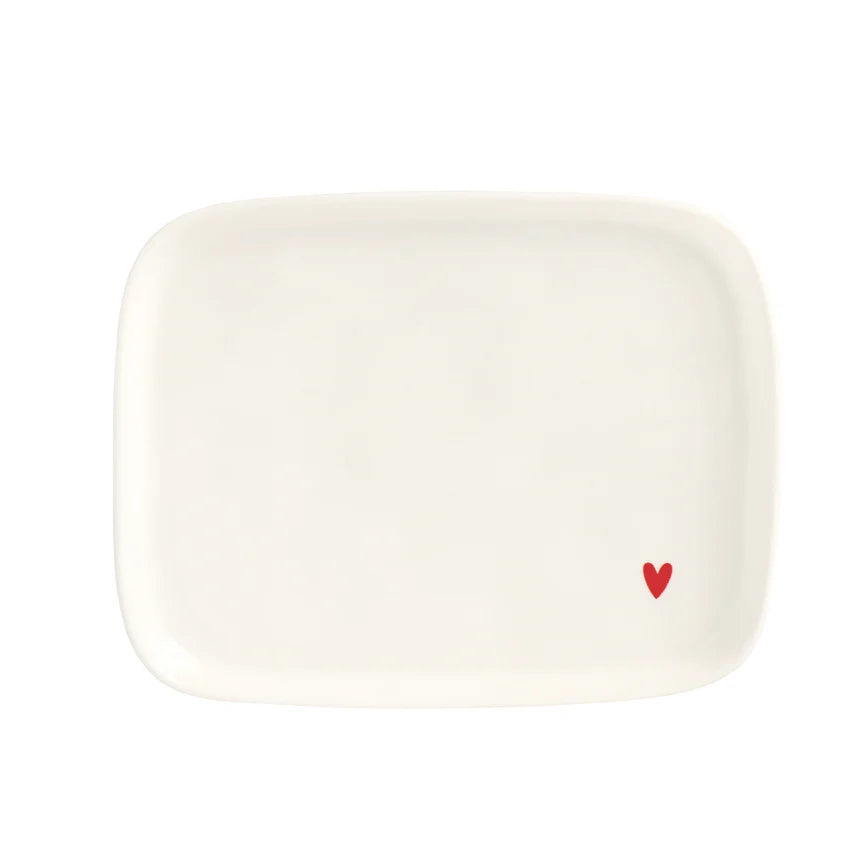 Piatto rettangolare Cuore rosso - lista nozze