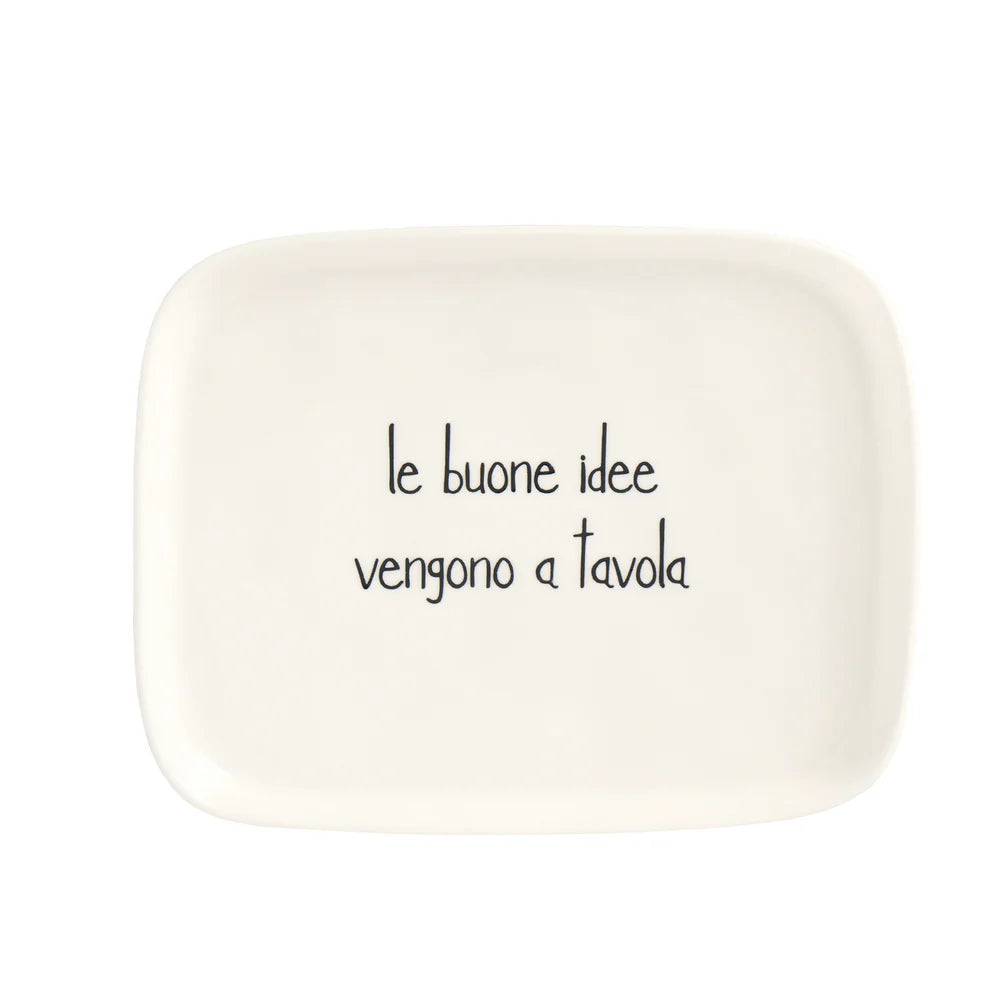 Piatto rettangolare Le buone idee vengono a tavola