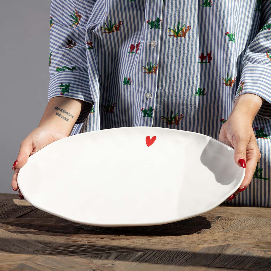 Piatto ovale Cuore - lista nozze