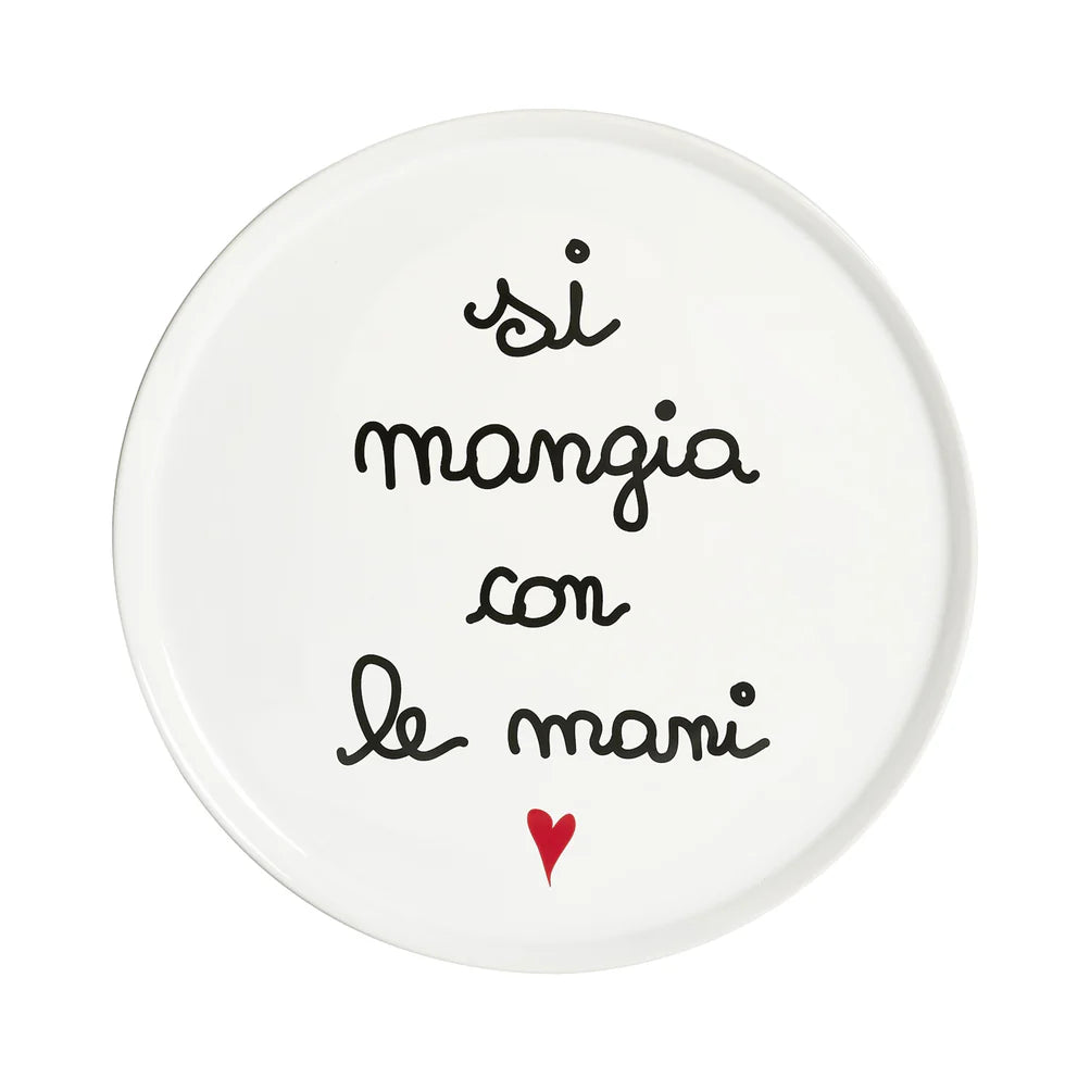 Piatto pizza Si Mangia Con Le Mani 31,5 cm - lista nozze