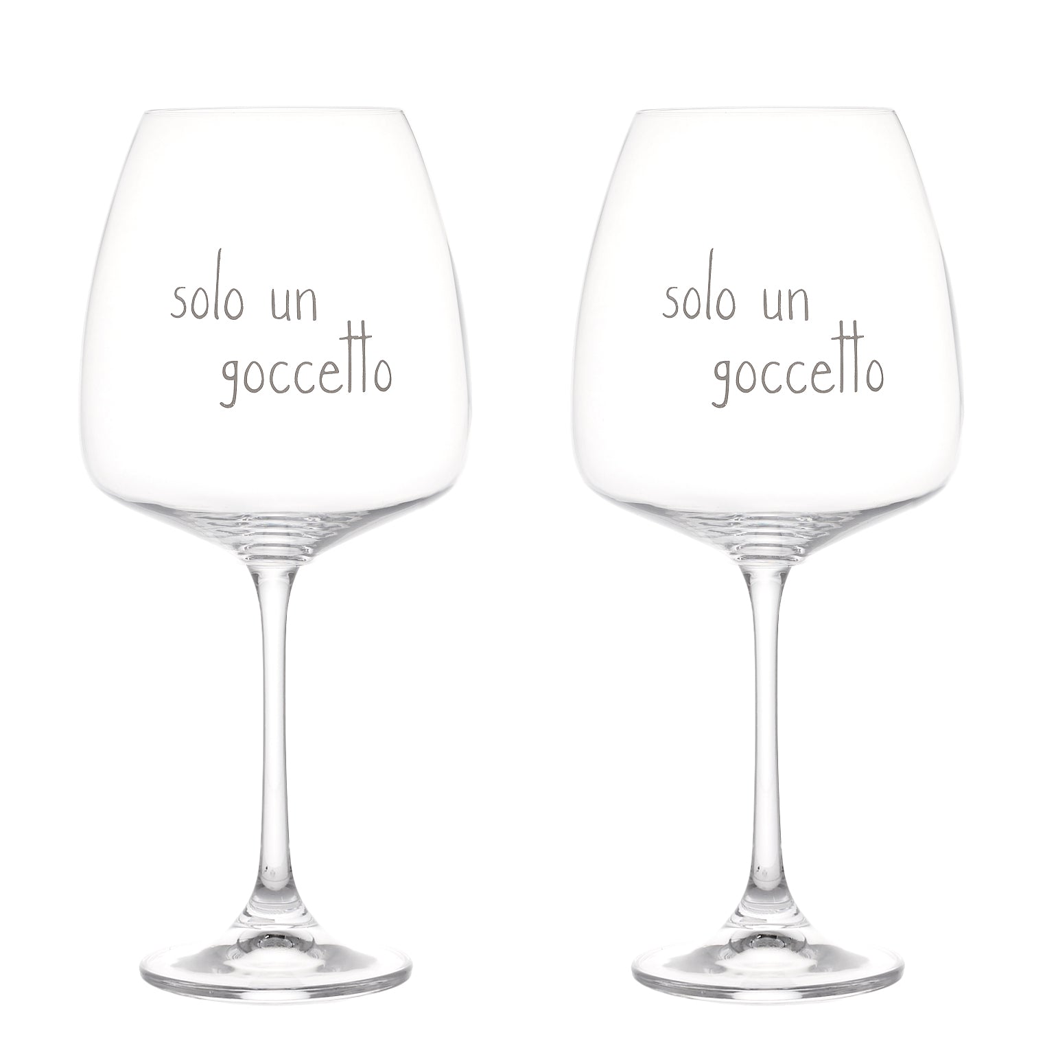 Set 2 calici vino Solo un goccetto