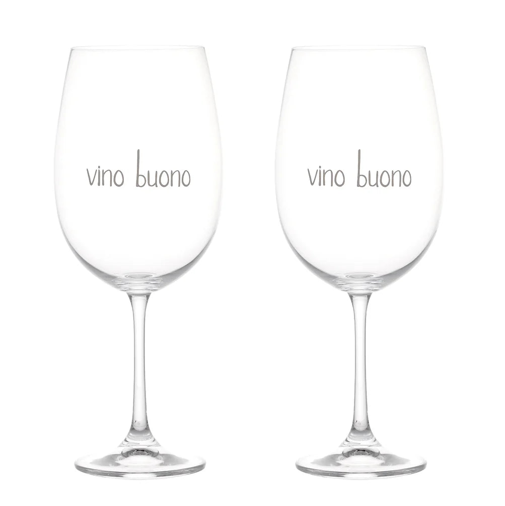 Set 2 calici di vino Vino buono 64cl