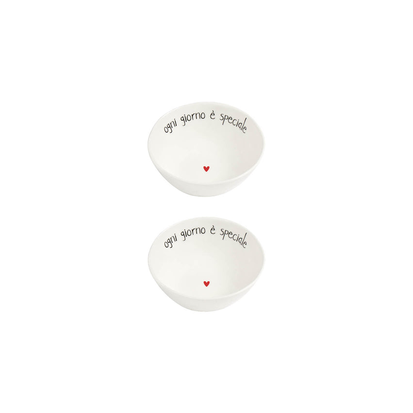 Set 2 Coppette in gres Ogni giorno è speciale