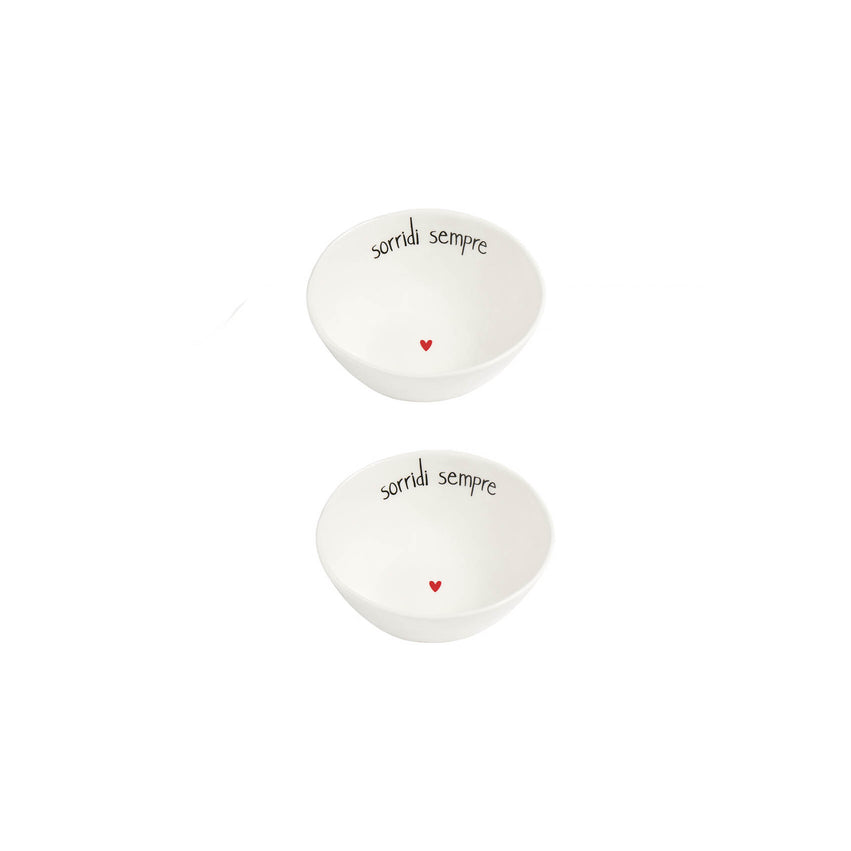 Set 2 Coppette in gres Sorridi sempre