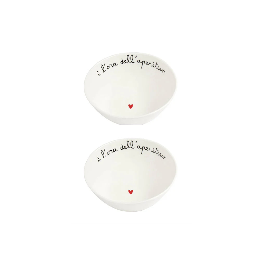 Set 2 Coppette in gres E' l'ora dell'aperitivo