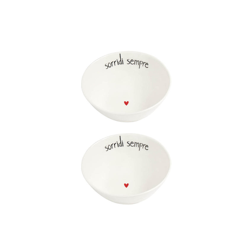 Set 2 Coppette in gres Sorridi sempre
