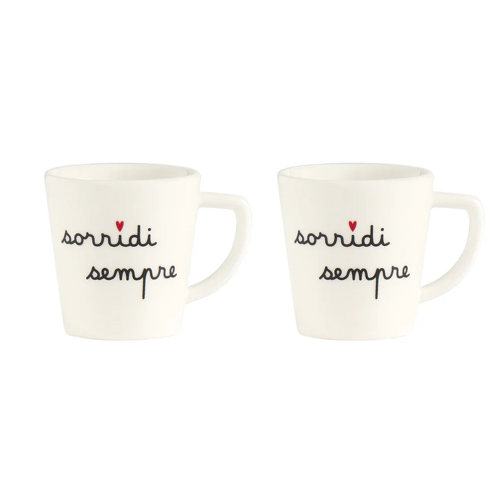 Set 2 tazzine espresso Sorridi sempre