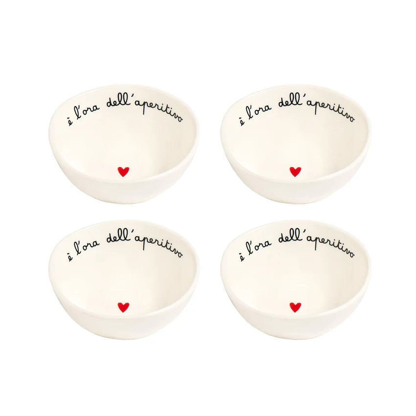 Set 4 Coppette in gres E' l'ora dell'aperitivo
