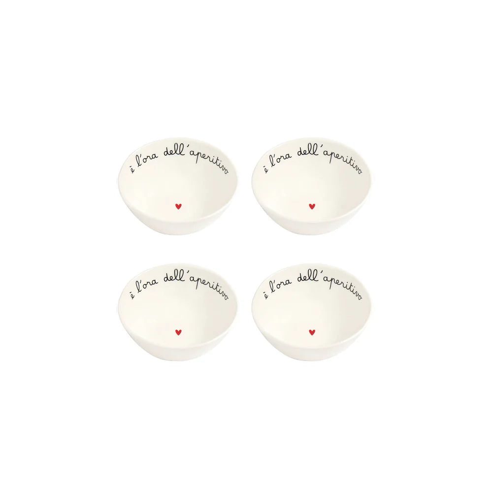 Set 4 Coppette in gres E' l'ora dell'aperitivo