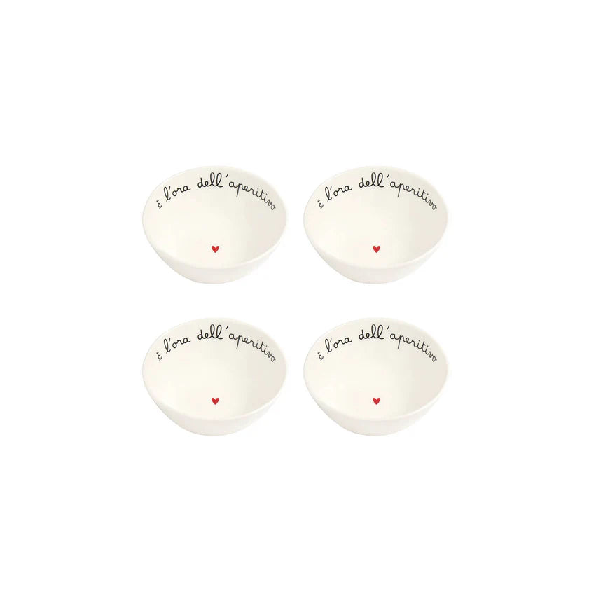 Set 4 Coppette in gres E' l'ora dell'aperitivo - lista nozze