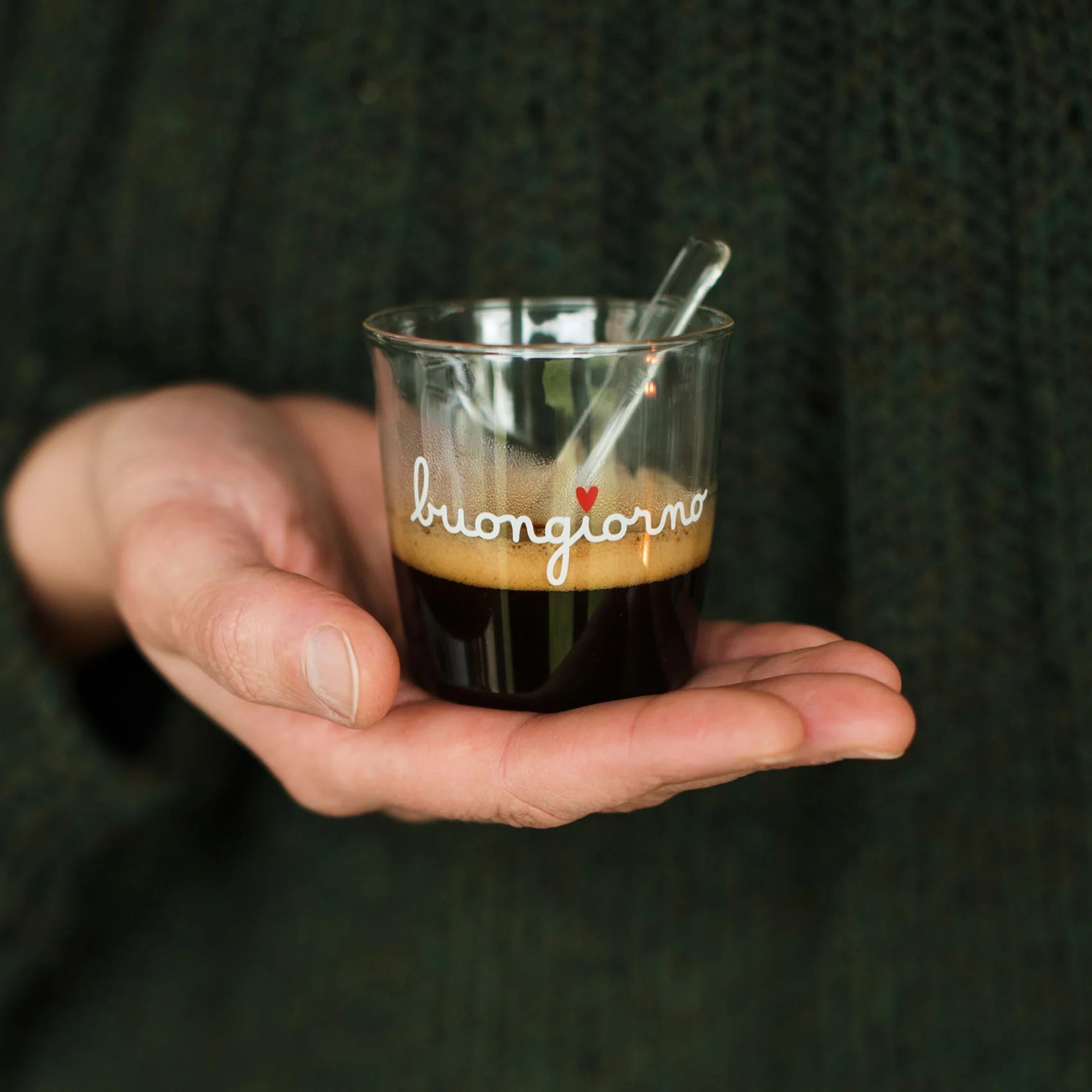 Set 4 bicchierini espresso Buongiorno in bianco