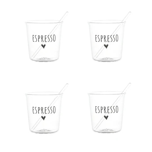 SET 4 BICCHIERINI ESPRESSO IN NERO