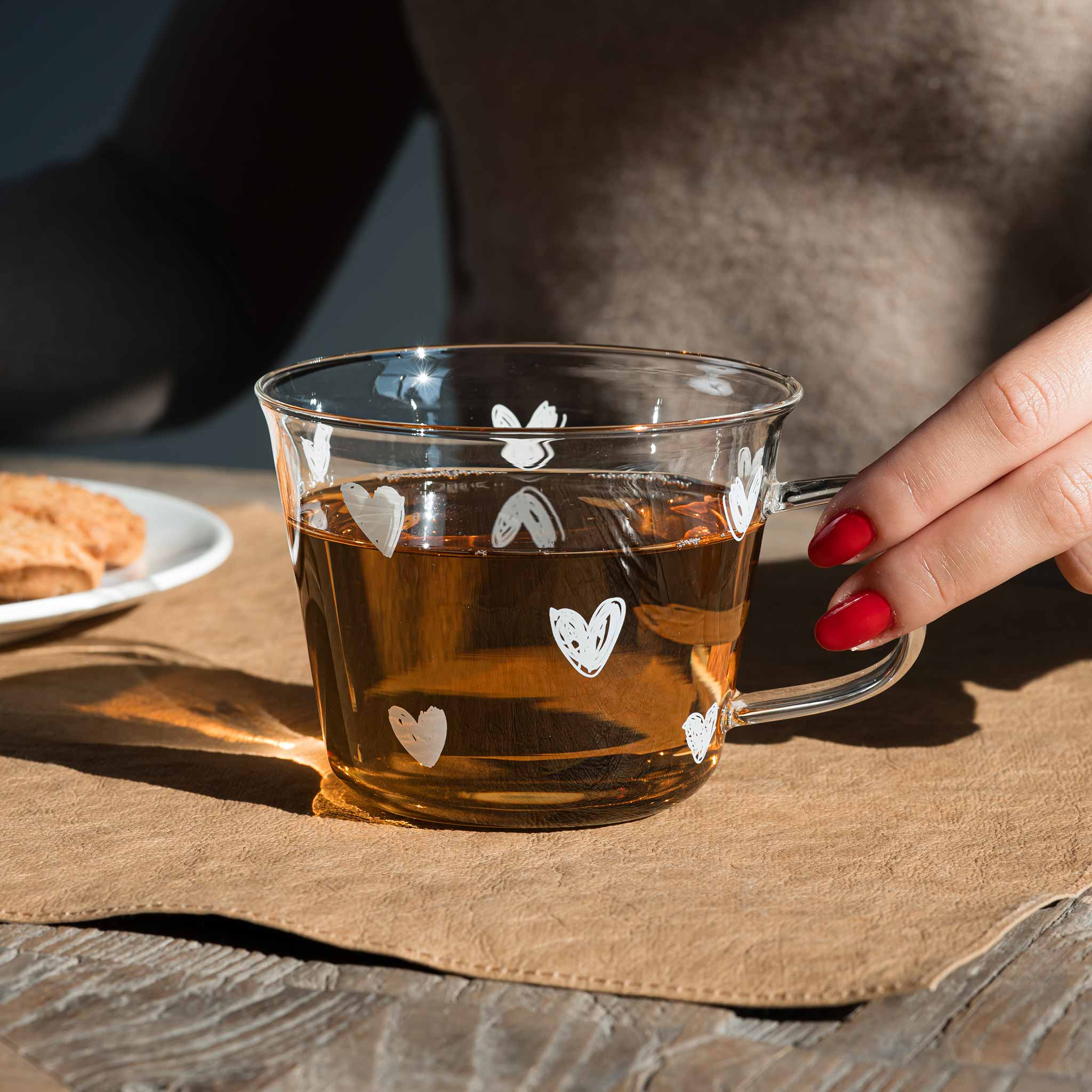SET 2 TAZZE COLAZIONE CUORI