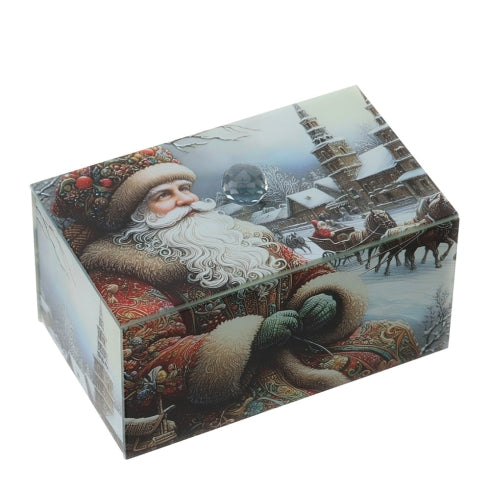 SCATOLA IN VETRO BABBO NATALE