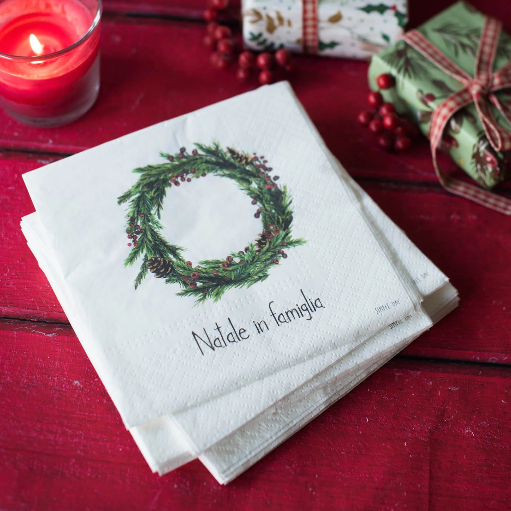 SET 20 TOVAGLIOLI NATALE IN FAMIGLIA