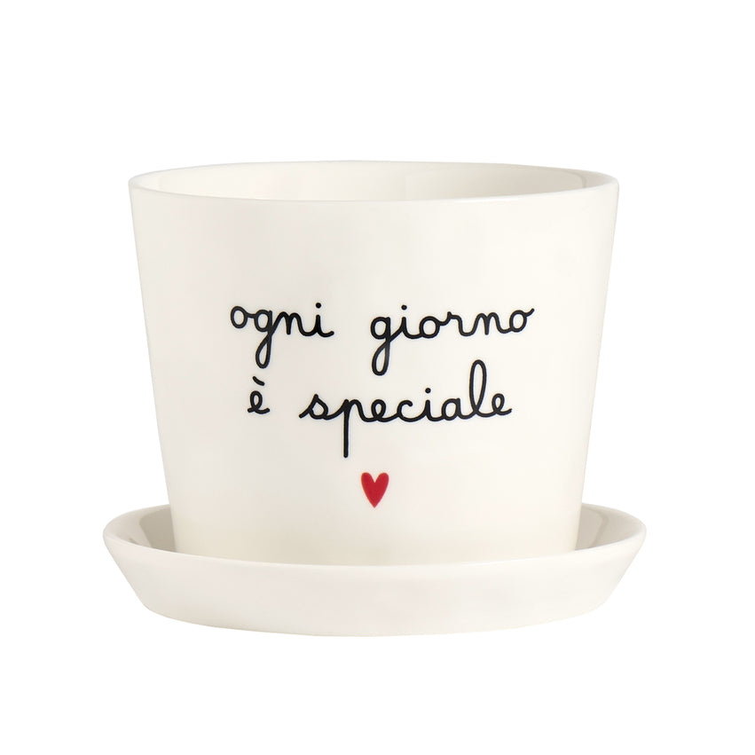 Vaso Ogni giorno è speciale, con sottovaso