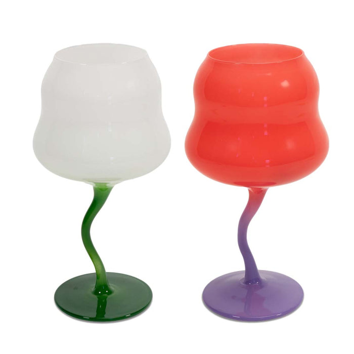 Set 2 calici cocktail Grigio e Verde, Rosso e Viola