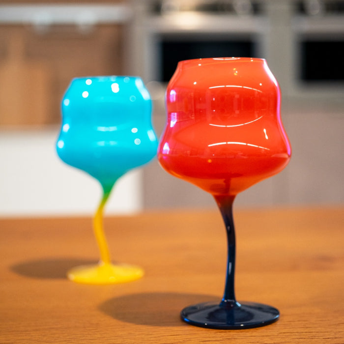 Set 2 calici cocktail Azzurro e Giallo, Arancione e Blu