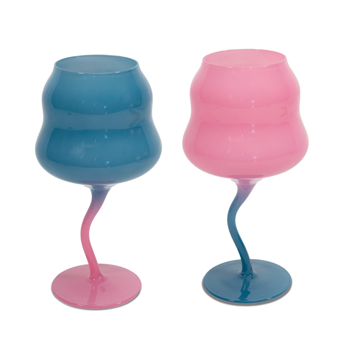 Set 2 calici cocktail Azzurro e Rosa, Rosa e Azzurro