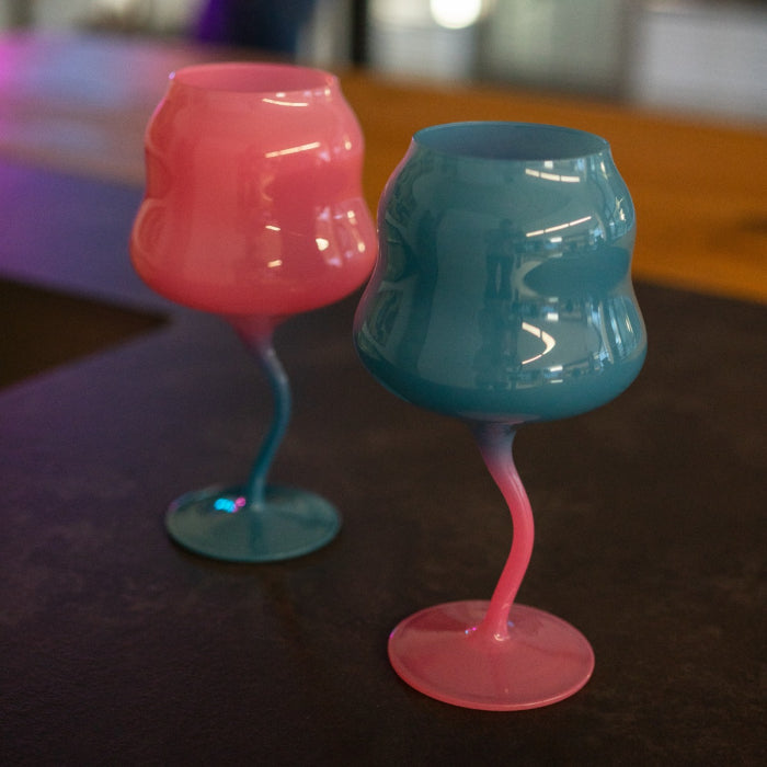 Set 2 calici cocktail Azzurro e Rosa, Rosa e Azzurro