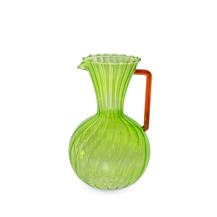 Caraffa in vetro colorata verde