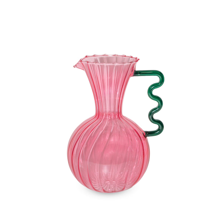 Caraffa in vetro colorata rosa