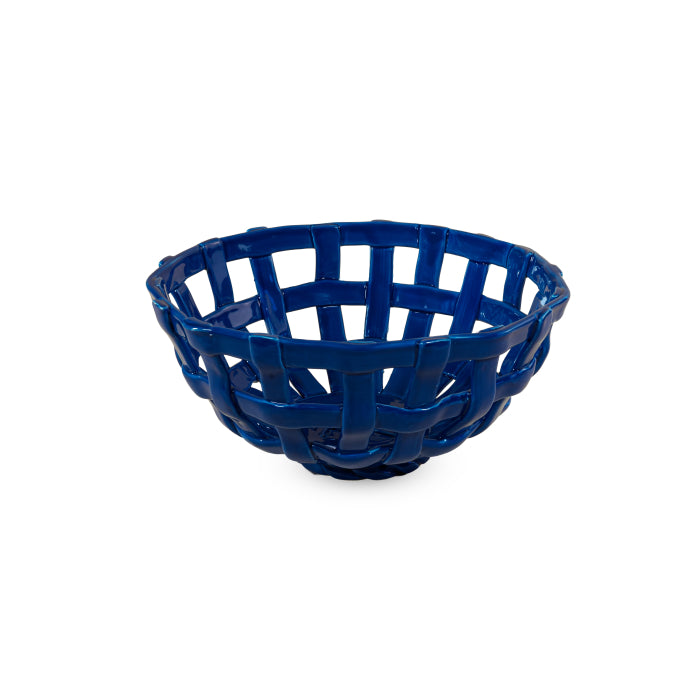 Cestino centrotavola in stoneware blu