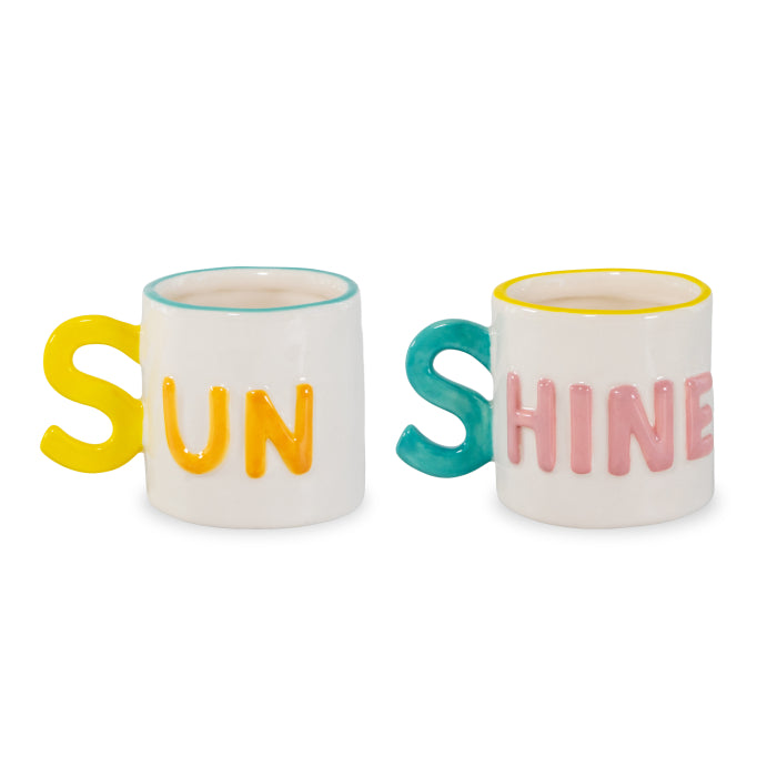Set 2 tazzine caffè in stoneware Sun shine